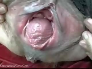 Основен бабичка разтягане тя екстремен зейналата космати влагалище