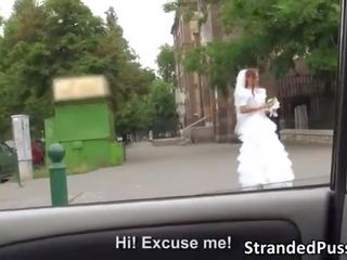 Glamorous bride Amirah sucks a big hard phallus and gets pussy fucked