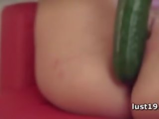 Enticing Uma Fucking Herself With A Cucumber