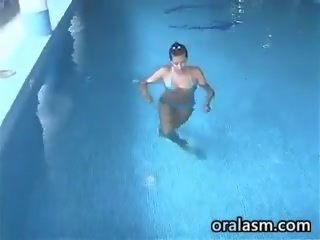 Pleasant lassie Sucking shaft immediately following Swimming