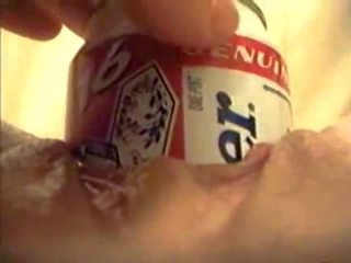 Tearing her pussy to shreds with a can movie