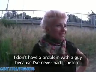 PublicAgent HD Blonde lesbian takes penis for money