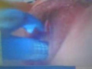 Skype putri godaan menggunakan biru mainan