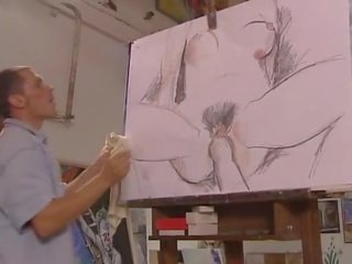 Đức họa sĩ fucks của anh ấy cô gái tóc vàng mô hình. fisting