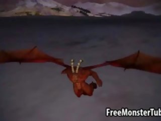 3D Cartoon cutie Gets Fucked Outdoors By A Winged Demon