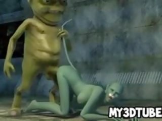 3D Cartoon Cat deity Getting Fucked Hard By An Alien