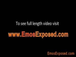Homo emo tonen zijn groot schacht in selfshot door emosexposed
