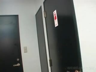 Asian Teen cutie movies Twat While Pissing In A Toilet