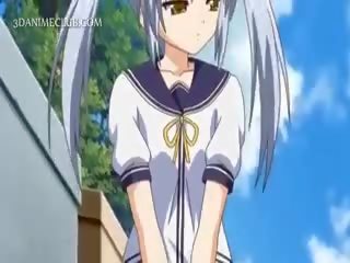 Bedövning animen skola goddess slick sticka i närbild