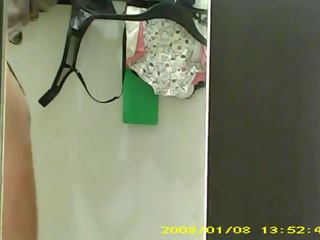 Dressing room hidden kamera - eşiksiz brunet with small emjekler