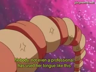 Anime diva doing blowjob and drinking sperm