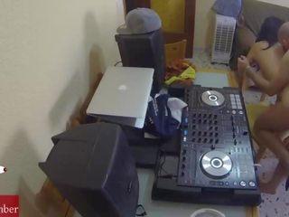 Dj fucking and scratching in the chair with a hidden cam spying my great gf