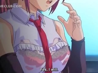 Attractive hentai enchantress blowing a huge loaded peter