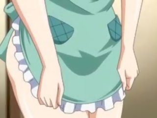 Verlegen anime pop in apron jumping craving johnson in bed