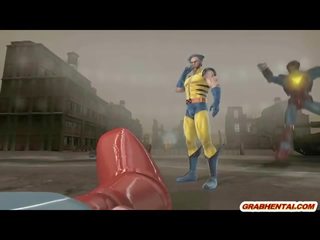 Wolverine ३डी आनिमेशन गड़बड़ से पीछे में the आउटडोर