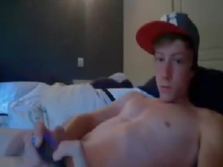 Australisch hogeschool jongen ruk op webcam