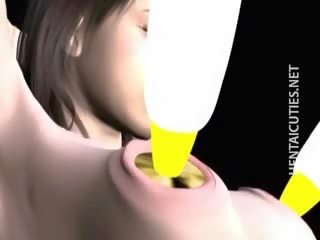 Beguiling 3D Hentai Chick Gets Tits Vibrated