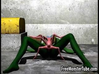 3d kartun mahluk asing diva mendapat fucked keras oleh yang spider
