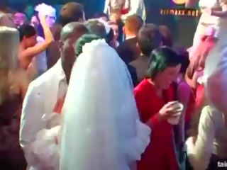 First-rate възбуден brides смуча голям петли в публичен
