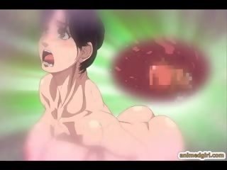 Chycený japonská anime bigboobs trojice poking