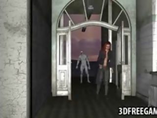 Enticing 3D Redhead divinity Getting Fucked Hard By A Zombie