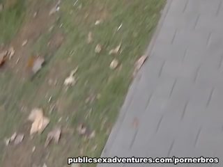 Publik adult clip adventures: naugthy femme fatale fucks hard phallus in the park