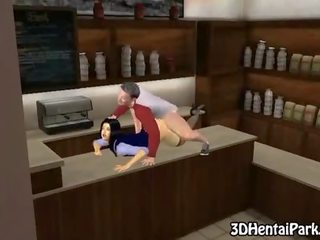 Savoureux 3d dessin animé barista obtention baisée à travail