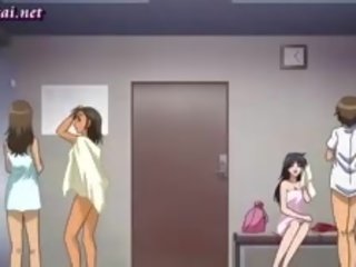 Wild anime leraar geniet een snavel