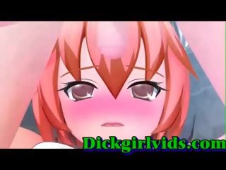 Anime transsexual marvellous masturbação e fodido diversão