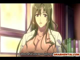 Naughty hentai medical person with huge boobs tittyfucking and facial cumshoting
