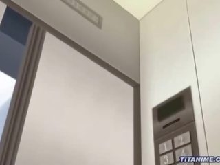ボインの エロアニメ 若い 女性 非難 インサイド an elevator