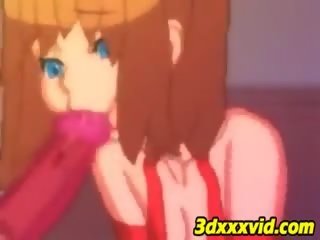 3d Red Hair girlfriend Gives A Comdom Blowjob