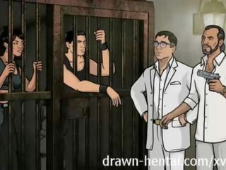 Archer Hentai - Jail dirty clip with Lana