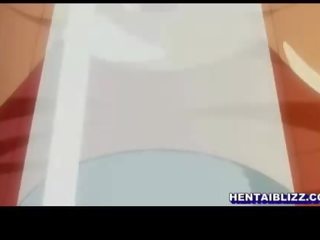 Enceinte hentaï obtient cul injection avec un lavement et éjac