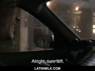 Taxi driver sucks latin dick, fucked for cash