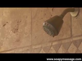Tall captivating Blonde Alyssa Branch Gives A Shower Blowjob and 69