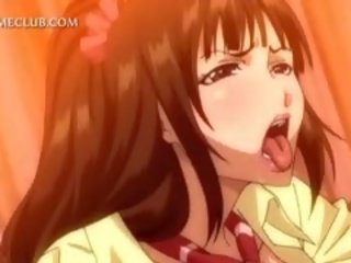 3d animen ung kvinnlig blir fittor körd utomhus nudism i säng