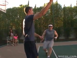 Interracial x rated film mov In Basketball Court vid