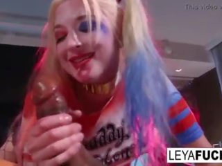 Suicide Club Leya take a giant manhood and load in her ass