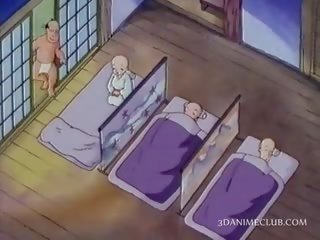 Nagi anime opiekunka mający dorosły wideo na the pierwszy czas