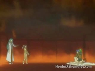 Imádnivaló barna anime tizenéves jelentkeznek ugratta által egy green hajú sheboy